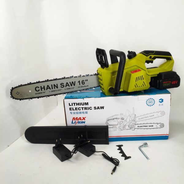 Акумуляторна ланцюгова пилка Chain Saw 16&Prime;, 36V, зарядне+ 2 акумулятори, Потужна садова пилка ws12986 фото