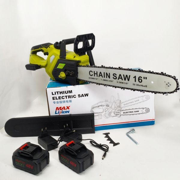 Акумуляторна ланцюгова пилка Chain Saw 16&Prime;, 36V, зарядне+ 2 акумулятори, Потужна садова пилка ws12986 фото