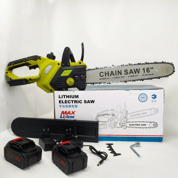 Акумуляторна ланцюгова пилка Chain Saw 16&Prime;, 36V, зарядне+ 2 акумулятори, Потужна садова пилка ws12986 фото